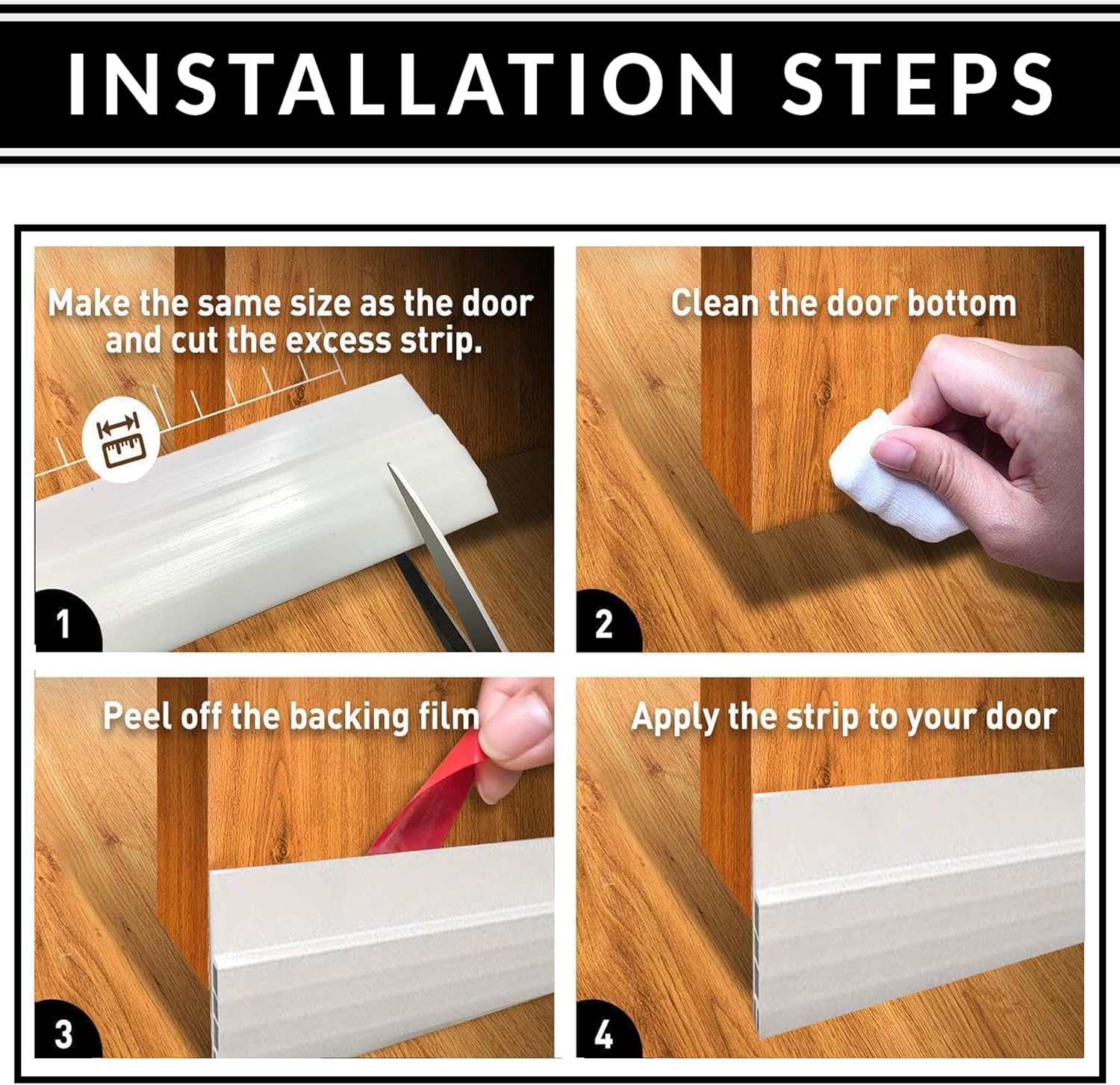 Door Draft Stopper Under Door Seal Weather Stripping for Interior/Exterior Doors - Image 2