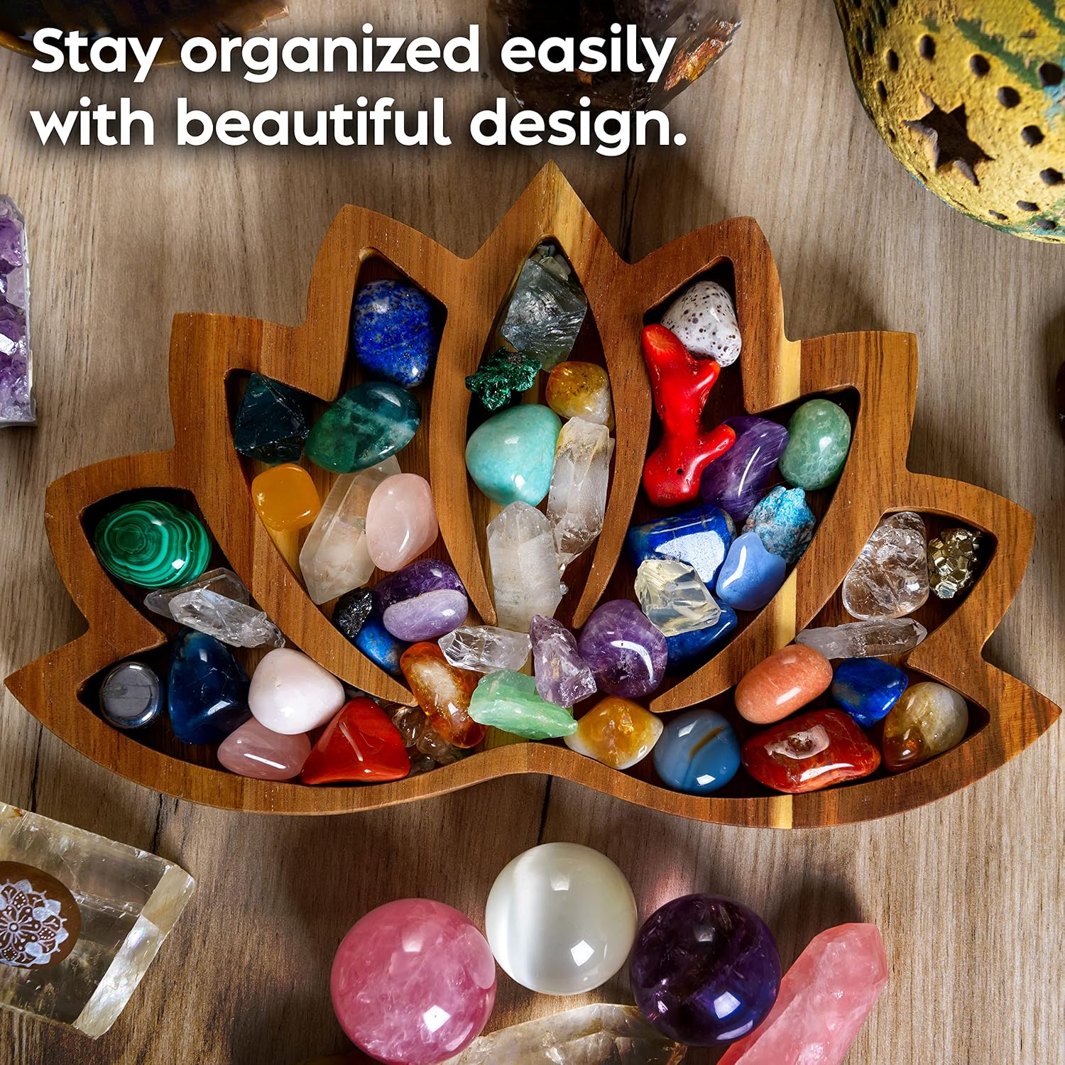 Lotus Crystal Tray for Stones - Display Your Crystals & Healing Stones - Crystal - Image 3